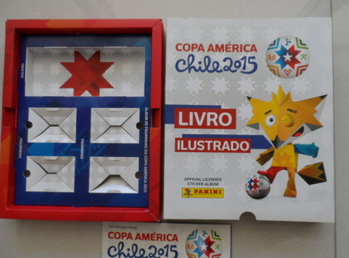 Álbum Figurinhas Copa América 2015 E Box Caixa Premium - Panini Completo Colado Capa Mole (Usado)