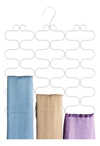 Colgador De Bufanda Para Armario 23 Bucles Color Blanco