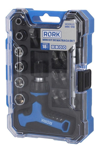 Kit De Puntas Y Dados Rork Mrk018 18 Piezas Con Matraca En T