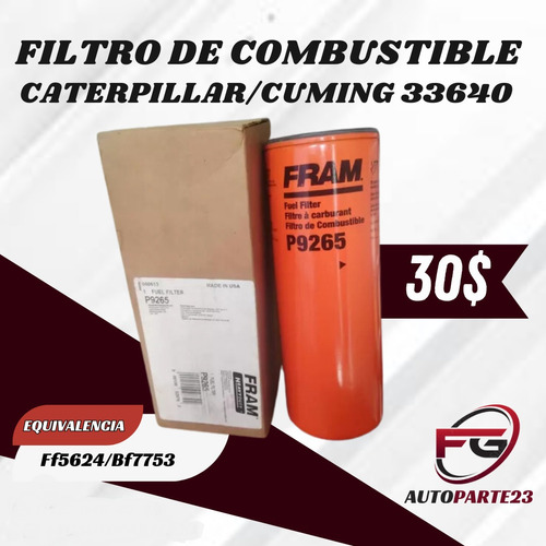 Filtro Caterpillar 33640 1r0762 P550625 Bf7753 Ff5624