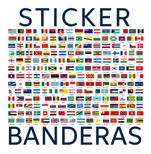 Sticker - Calcomania - Paquete De Banderas