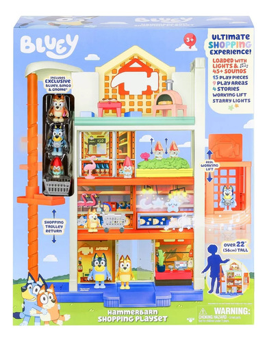 Bluey Hammerbarn Juego De Compras C/luz Sonido 16 Accesorios