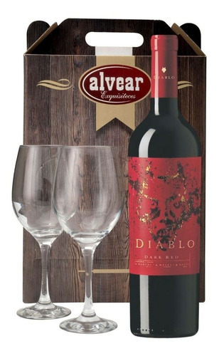 Vino Casillero Del Diablo Dark Red + 2 Copas
