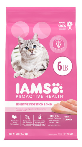 Iams Salud Proactiva Digestion Y Piel Sensible Para Adultos,