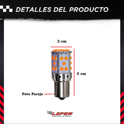 Imagen 2 de 6 de Lampara 1 Polo Led Maxima Luz De Giro Ambar Canbus