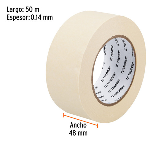 Masking Tape 2' X 50 Mt Truper 12593