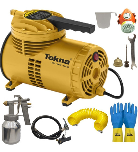 Compressor De Ar Direto Cd1251bk Bivolt Com Kit De Proteçao Cor Amarelo