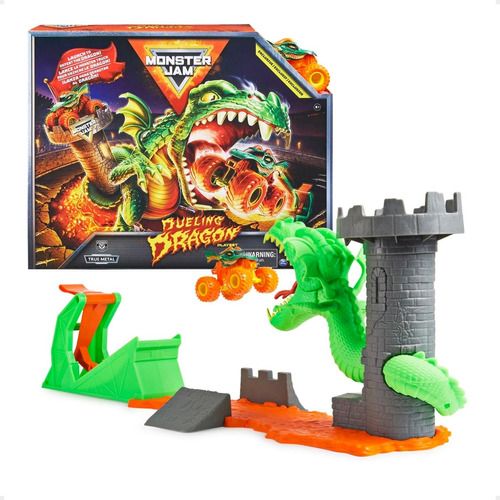 Pista Monster Jam Dueling Lanzador Rampa Dragon Vehiculo