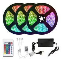 Comprar Tira Led Rgb 15 Metros 5050 Control Fuente Luces Gamer 12v