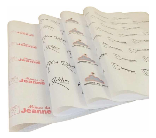 Papel Seda Personalizado Logo Marca 50cmx50 Metros 