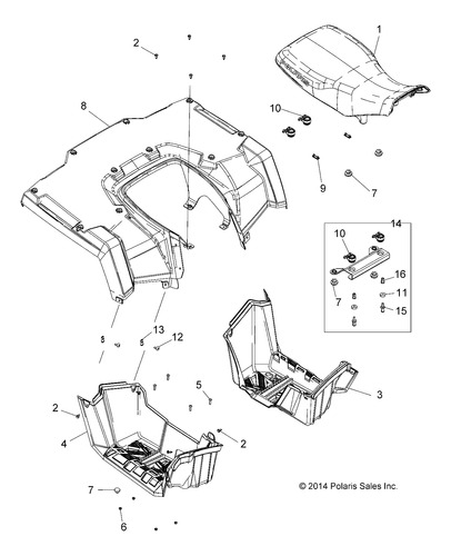 Polaris Eps Bosque Asiento Tractor Asm-cover Oem