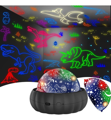 Luz Nocturna Led 3 En 1 Con Forma De Dinosaurio Y Unicornio