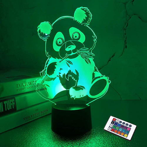 Osun Panda S, Lámpara 3d Luz Nocturna Para Niños C