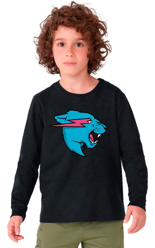 Camiseta Remera Manga Larga Mr Beast En Dos Bellos Diseños