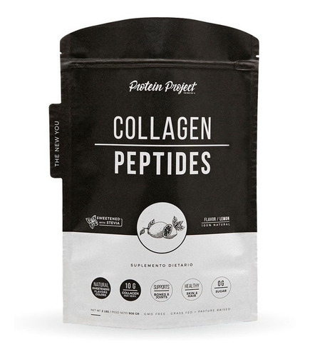 Imagen 1 de 1 de Suplemento En Polvo Protein Project Collagen Peptides Colágeno Sabor Limón De 908g