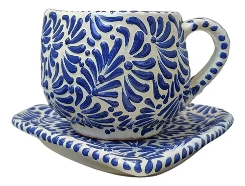 comprar Taza Y Plato Set Corazón Hecho A Mano Talavera 5 Sets
