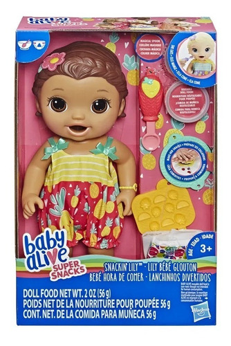 Nova Baby Alive Super Snacks Lanchinho Divertido Morena 