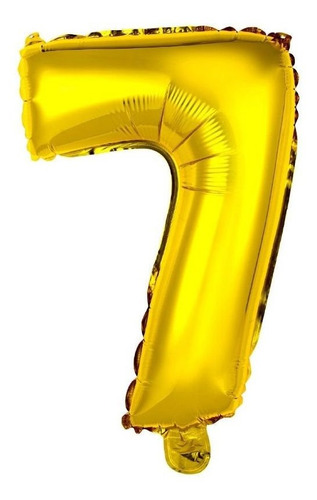 Balão Metalizado Dourado - Número 7 - 16 Polegadas - 40 Cm
