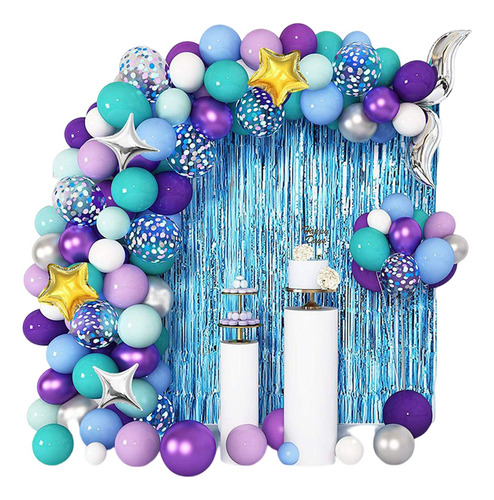 Globos De Sirena Guirnalda Arco Para Decoración Cumpleaños