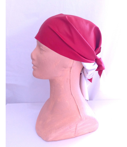 Bandana De Tela Engomada Pack X 8 Unidades Rojo Liso Unico