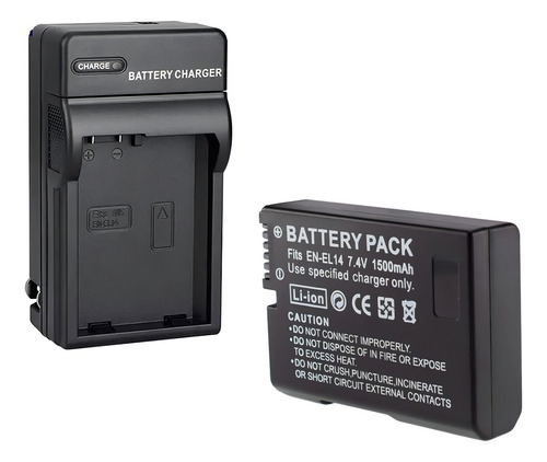 Carregador e bateria para Nikon D3200 D5500 D5400 D5300