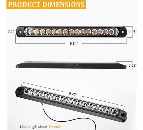 Luz Led De Identificación De Remolque Pseqt 10 15 Led Revers