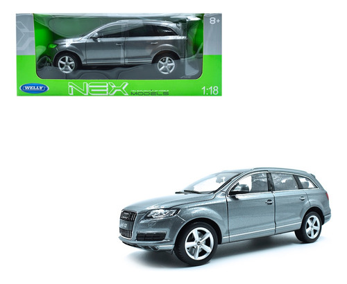 Audi Q7 Suv Plata Welly Nex Escala 1/18 Camioneta Nuevo