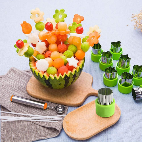 Juego De 12 Moldes Para Cortar Frutas Y Verduras Con Cuchara