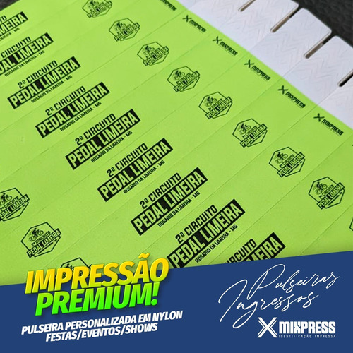Imagem 1 de 6 de 200 Pulseiras Nylon Personalizada Festa Evento . Premium