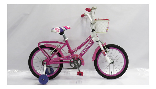 Bicicleta Tomaselli Lady Para Niños Rodado 14 Con Accesorios Color Fucsia