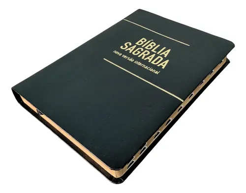 Bíblia Sagrada Nvi Letra Gigante Capa Luxo Preta Tamanho Grande Com ...
