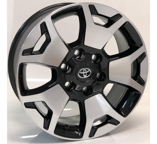 Roda Hilux Srx Diamond Aro 18 Toyota (01 Unid)+bico Cor Preto Com Diamantado