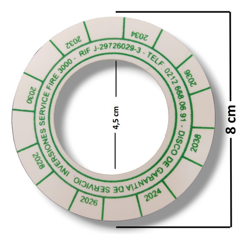 Aro De Garantía Servicio De Extintores Pqs ( 1000 Unidades)