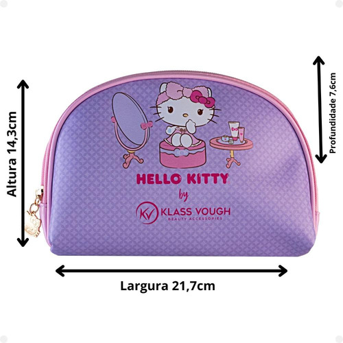 Necessaire Hello Kitty Klass Vough Estampada Lilás Kchk-02l