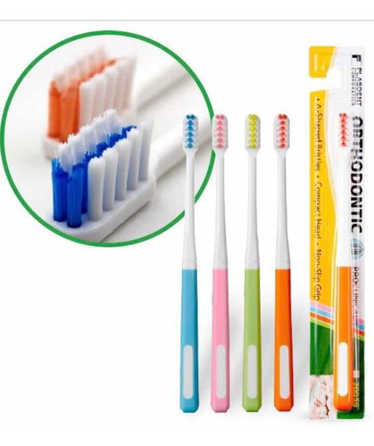 Cepillo Dental Para Ortodoncia Color Verde