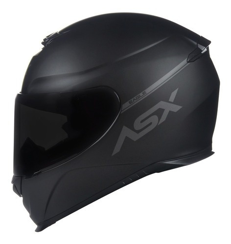 Capacete Asx Eagle Solid Preto Fosco + Viseira Fumê Tamanho do capacete 62-XL