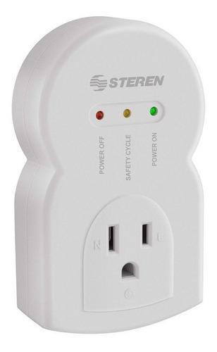 Imagen 1 de 2 de Protector Voltaje Refrigerador Lavadora 3600w 920-010 Steren Color Blanco