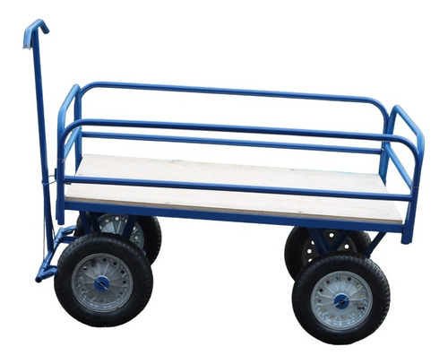 Imagem 1 de 3 de Carrinho Plataforma Leva Até 600kg Com Grades Removível