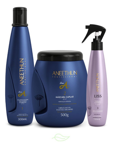 Kit Aneethun Shampoo E Máscara Linha A E Spray Liss System
