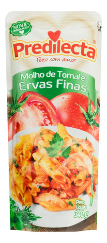 Molho de Tomate Ervas Finas Predilecta sem glúten em sachê 340 g