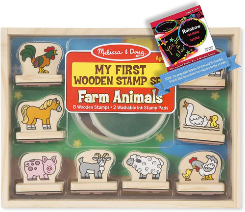 Farm Animals: My First - Juego De Sellos De Madera Con 1 Tem