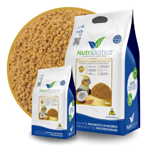 Ração Extrusada Calopsita Periquito Agapornis Super Premium Natural Completo E Balanceado 5kg
