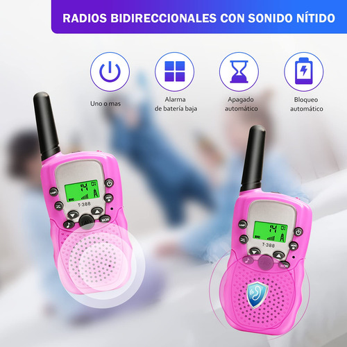 Walkie Talkie Para Niños Con Linterna 3-12 Años Para