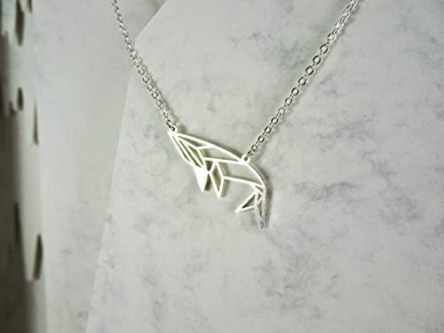 La Menagerie Joyería De Origami De Plata De Ballena Y Collar