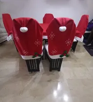 Comprar Juego De 6 Fundas Para Sillas + Mantel Con Diseño Navideño 
