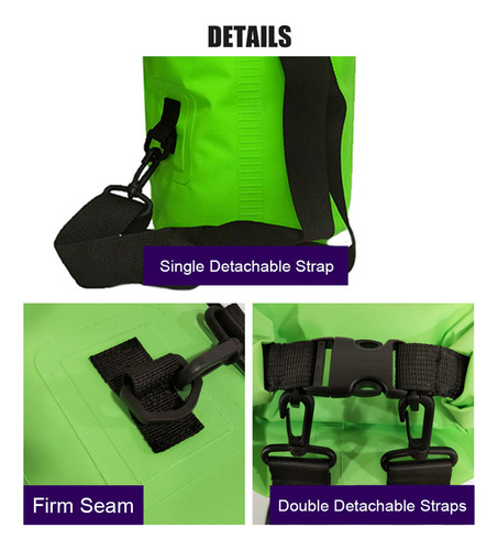 Bolsa Seca De Pvc Con Correas Para Hacer Rafting Y Acampar
