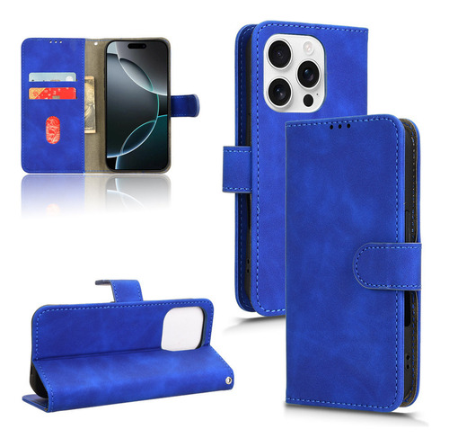Cn Capa De Couro Com Flip E Suporte Para iPhone 16 Pro