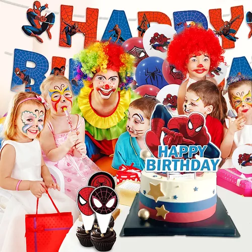 Suministros de fiesta de superhéroes, kit de decoración de fiesta de  cumpleaños con temática de superhéroes, decoración de pasteles, decoración  de