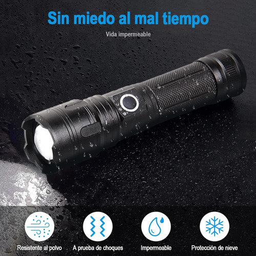 Rechargeable Led Flashlight 2400 Lumens With Zoom And 5 Mode