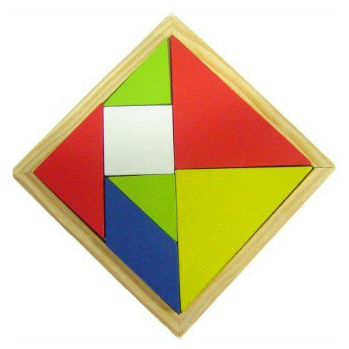 Jogo Tangram De Madeira Multicolorido